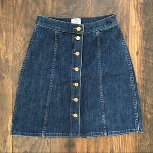 J Crew Denim button-front skirt